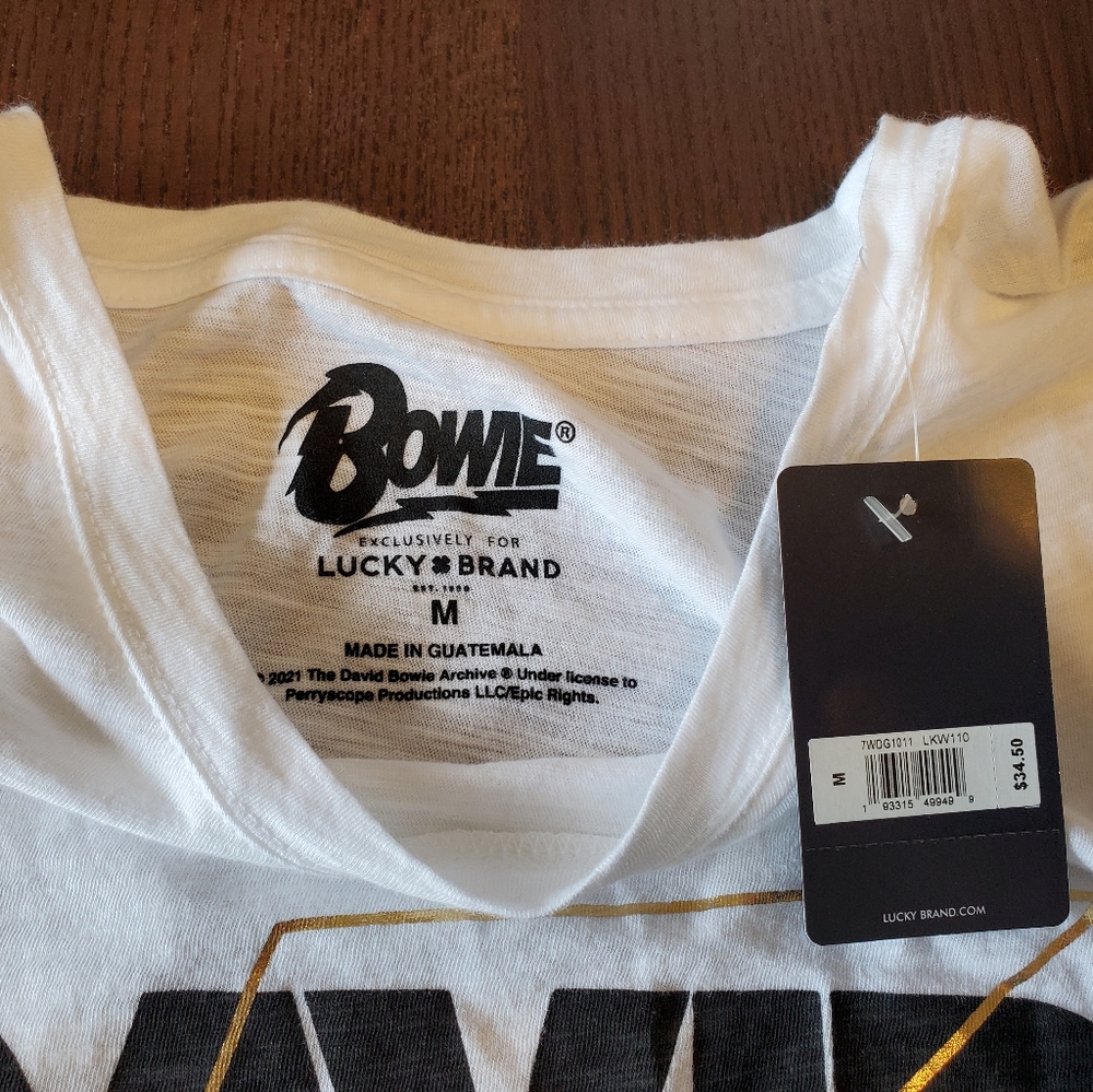New Lucky Brand David Bowie Fan Club T-shirt. MED - Picture 5 of 11